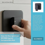 Shower Bath Mixer Tap Bathroom WATERMARK Approved - Electroplated Matte Black - Extra Image