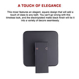 Shower Bath Mixer Tap Bathroom WATERMARK Approved - Electroplated Matte Black - Extra Image