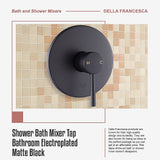 Shower Bath Mixer Tap Bathroom Electroplated Matte Black - Extra Image