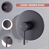 Shower Bath Mixer Tap Bathroom Electroplated Matte Black - Extra Image