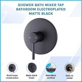 Shower Bath Mixer Tap Bathroom Electroplated Matte Black - Side View