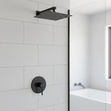 Shower Bath Mixer Tap Bathroom Electroplated Matte Black - Top-Down View