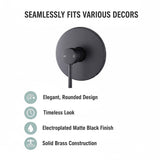 Shower Bath Mixer Tap Bathroom Electroplated Matte Black - Extra Image