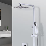 WELS 8 Rain Shower Head Set Square Dual Heads Faucet High Pressure Hand Held