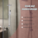 WELS 8 Rain Shower Head Set Square Dual Heads Faucet High Pressure Hand Held