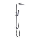 WELS 8 Rain Shower Head Set Square Dual Heads Faucet High Pressure Hand Held - Top-Down View