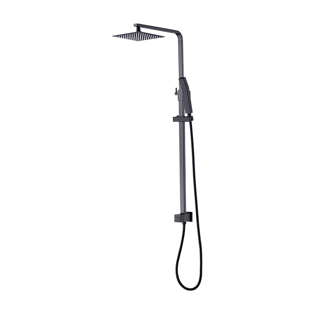WELS 8 Rain Shower Head Set Square Dual Heads Faucet High Pressure Hand Held