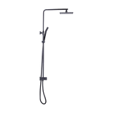 WELS 8 Rain Shower Head Set Square Dual Heads Faucet High Pressure Hand Held - Close-Up Angle