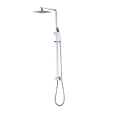 WELS 8 Rain Shower Head Set Square Dual Heads Faucet High Pressure With Mixer