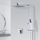 WELS 8 Rain Shower Head Set Square Dual Heads Faucet High Pressure With Mixer