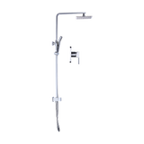 WELS 8 Rain Shower Head Set Square Dual Heads Faucet High Pressure With Mixer