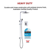 WELS 8 Rain Shower Head Set Square Dual Heads Faucet High Pressure With Mixer