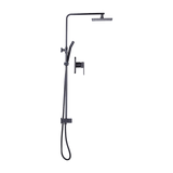 WELS 8 Rain Shower Head Set Square Dual Heads Faucet High Pressure With Mixer