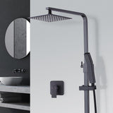 WELS 8 Rain Shower Head Set Square Dual Heads Faucet High Pressure With Mixer