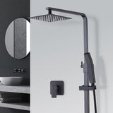 WELS 8 Rain Shower Head Set Square Dual Heads Faucet High Pressure With Mixer - Front View
