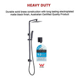 WELS 8 Rain Shower Head Set Square Dual Heads Faucet High Pressure With Mixer - Extra Image