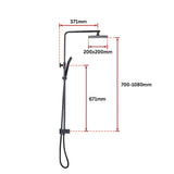 WELS 8 Rain Shower Head Set Square Dual Heads Faucet High Pressure With Mixer