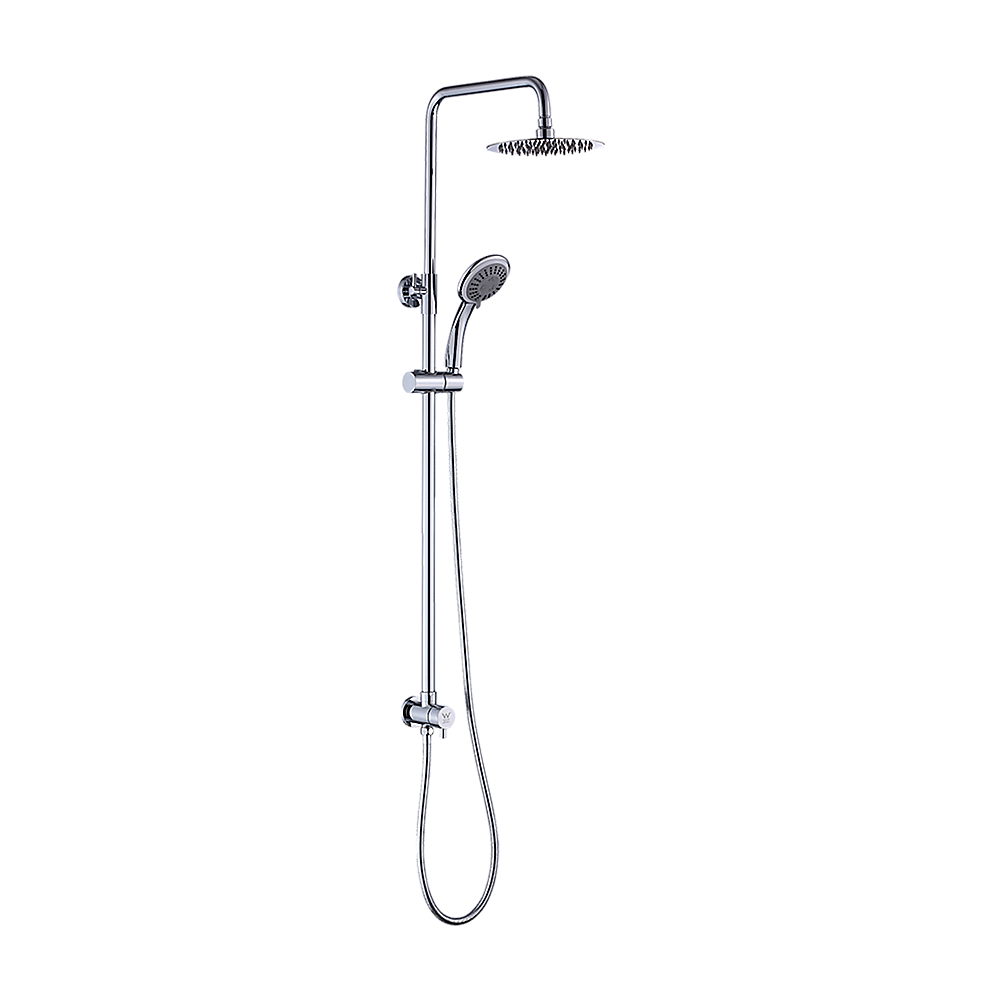 WELS 8 Rain Shower Head Set Rounded Dual Heads Faucet High Pressure Hand Held