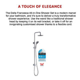 WELS 8 Rain Shower Head Set Rounded Dual Heads Faucet High Pressure Hand Held - Extra Image