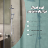 WELS 8 Rain Shower Head Set Rounded Dual Heads Faucet High Pressure Hand Held - Low Angle