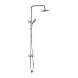 WELS 8 Rain Shower Head Set Rounded Dual Heads Faucet High Pressure Hand Held - 45-Degree Angle