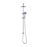 WELS 8 Rain Shower Head Set Rounded Dual Heads Faucet High Pressure Hand Held - Close-Up Angle