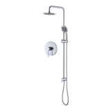 WELS 8 Rain Shower Head Set Rounded Dual Heads Faucet High Pressure With Mixer