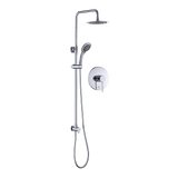 WELS 8 Rain Shower Head Set Rounded Dual Heads Faucet High Pressure With Mixer