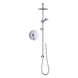 WELS 8 Rain Shower Head Set Rounded Dual Heads Faucet High Pressure With Mixer