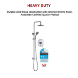 WELS 8 Rain Shower Head Set Rounded Dual Heads Faucet High Pressure With Mixer