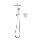 WELS 8 Rain Shower Head Set Square Dual Heads Faucet High Pressure With Mixer - Extra Image