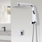 WELS 8 Rain Shower Head Set Square Dual Heads Faucet High Pressure With Mixer - Front View