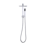 WELS 8 Rain Shower Head Set Square Dual Heads Faucet High Pressure Hand Held - Close-Up Angle