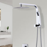 WELS 8 Rain Shower Head Set Square Dual Heads Faucet High Pressure Hand Held - Front View