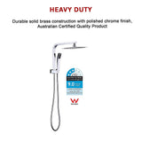WELS 8 Rain Shower Head Set Square Dual Heads Faucet High Pressure Hand Held - Extra Image