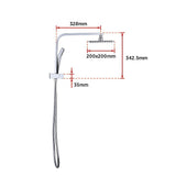 WELS 8 Rain Shower Head Set Square Dual Heads Faucet High Pressure Hand Held - Extra Image