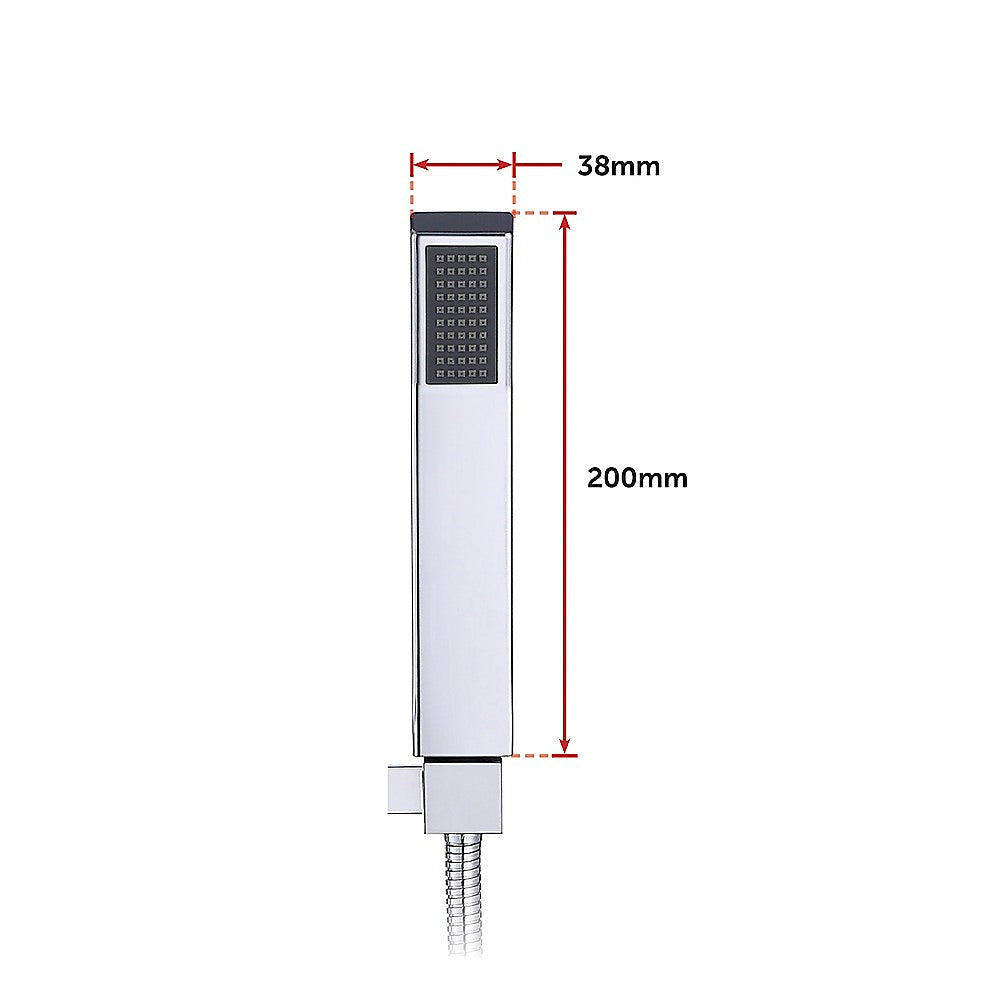 WELS 8 Rain Shower Head Set Square Dual Heads Faucet High Pressure Hand Held