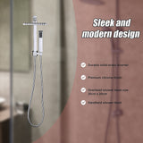 WELS 8 Rain Shower Head Set Square Dual Heads Faucet High Pressure Hand Held - Extra Image