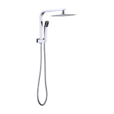 WELS 8 Rain Shower Head Set Square Dual Heads Faucet High Pressure Hand Held