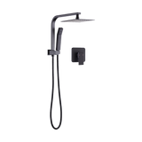 WELS 8 Rain Shower Head Set Square Dual Heads Faucet High Pressure With Mixer