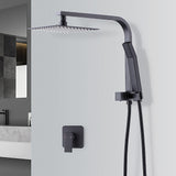 WELS 8 Rain Shower Head Set Square Dual Heads Faucet High Pressure With Mixer - Front View