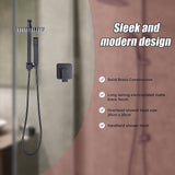 WELS 8 Rain Shower Head Set Square Dual Heads Faucet High Pressure With Mixer