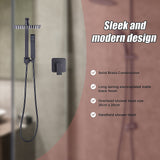 WELS 8 Rain Shower Head Set Square Dual Heads Faucet High Pressure With Mixer - Extra Image