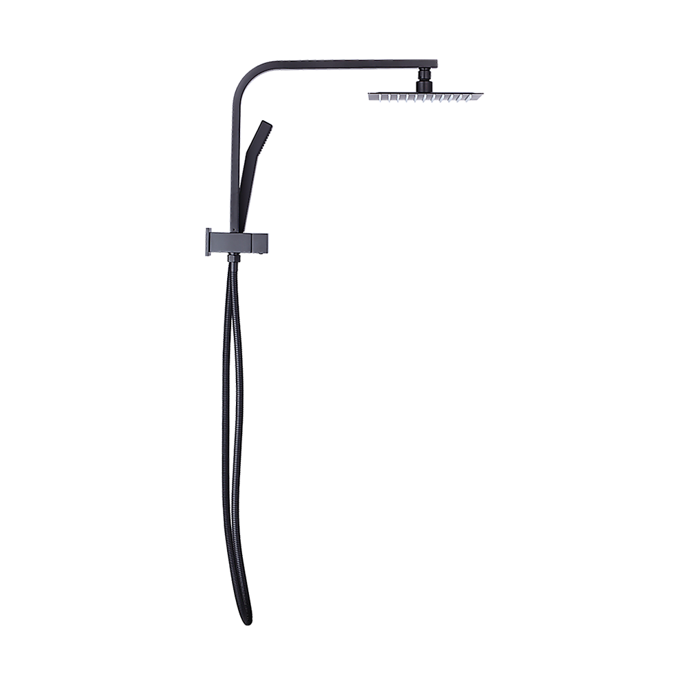 WELS 8 Rain Shower Head Set Square Dual Heads Faucet High Pressure Hand Held
