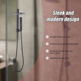 WELS 8 Rain Shower Head Set Square Dual Heads Faucet High Pressure Hand Held