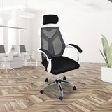 Office Chair Gaming Computer Chairs Mesh Back Foam Seat - White - Front View