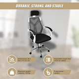 Office Chair Gaming Computer Chairs Mesh Back Foam Seat - White - Low Angle