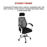 Office Chair Gaming Computer Chairs Mesh Back Foam Seat - White - Extra Image