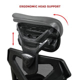 Office Chair Gaming Computer Chairs Mesh Back Foam Seat - Black - Rear View