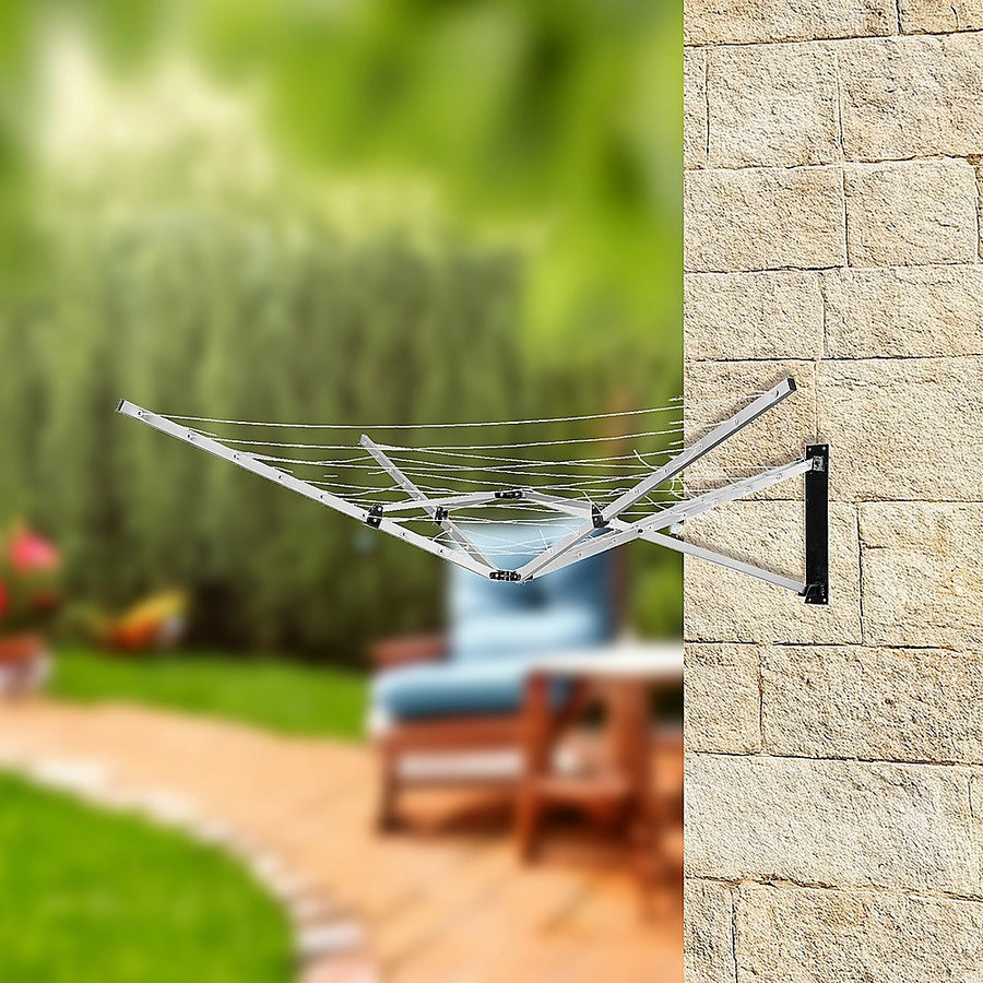 26m 5 Arm Wall Hang Mountable Clothes Airer Dryer Washing Line Bathroom Kitchen, image 5